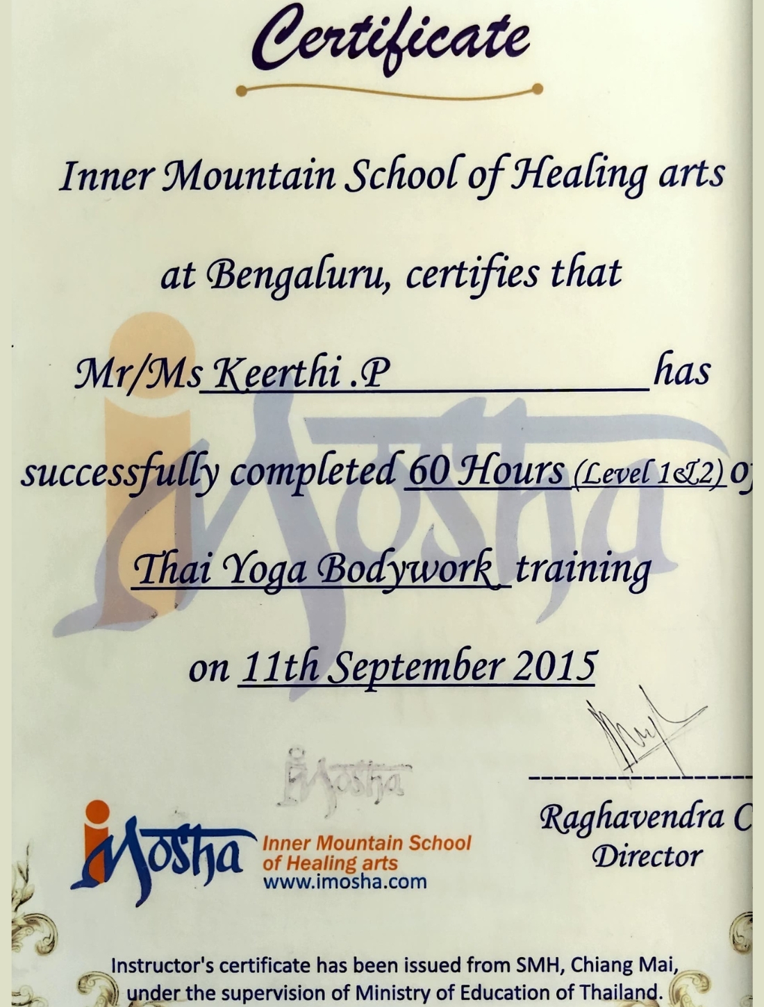 Thai Bodyworks Certification